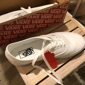 BRAND NEW white authentic vans